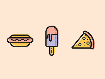 Foodie app food icons illustration