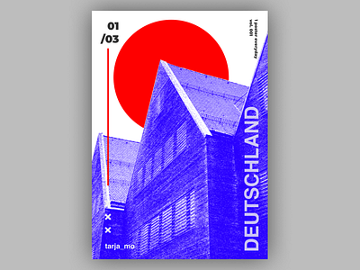 Deutschland | Poster #001 art blue collage design deutschland figma germany minimal minimalism overlay photo photoshop poster poster a day poster art poster design red