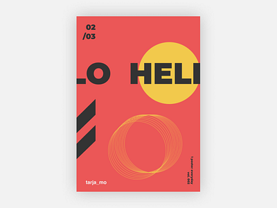 Hello | Poster #002 ad advertise art bauhaus bright color design figma flat geometry graphic minimal poster poster art red typography web yellow