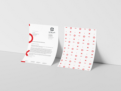 GROWN Gin Letterhead alcohol branding bartender brand design branding branding design concept corporate design corporate identity drinks geometric gin minimalism red white