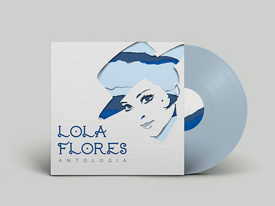 Lola Flores Vinyl Concept blue branding concept flamenco music packaging papercut rebranding spanish textured vinyl white