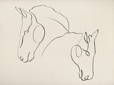 One-line horses illustration art brand identity branding design equine graphic design illustration oneline procreate