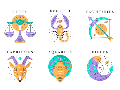 Flat Zodiac Signs (2/2)