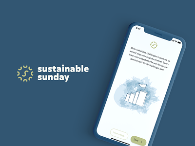Sustainable Sunday logo, UX & UI conceptapp illustration logo