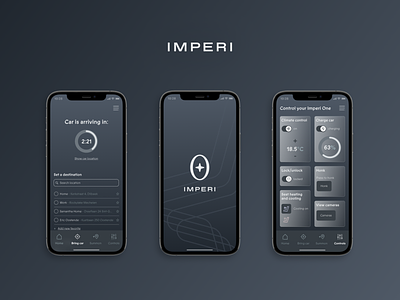Imperi - Concept app for a selfdriving car app branding car future luxury self driving car ui uiux