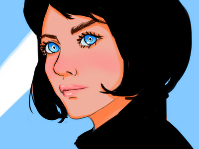 girl with black hair art design digital digital art digital illustration digital painting eekkiii illustration portrait