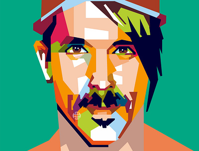 RHCP Anthony Kiedis Popart anthonykiedis art design digital illustration illustrations portrait vector vector illustration