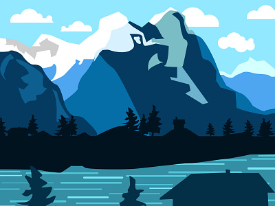 Flat Mountain animation design flat illustration mountain mountains popart portrait vector