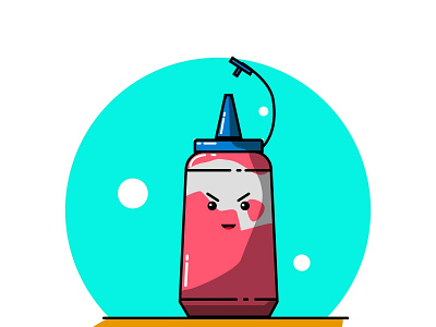 Bottle Sauce Ketchup 2d bottle cartoon design flat illustration ketchup portrait sauce vector