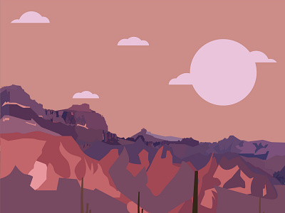 Canyon 2d browncanyon canyon design digital flat flat design illustration illustrations landscape mountain mountains popart vector vector illustration view