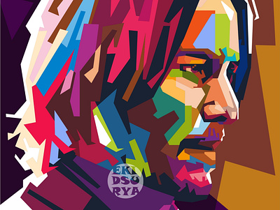 JOHN WICK art design digital illustration illustrations popart portrait vector vector illustration wpap