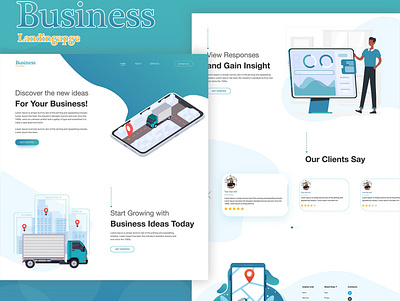 Landingpage Business Logistic design illustration ui ux web website xd