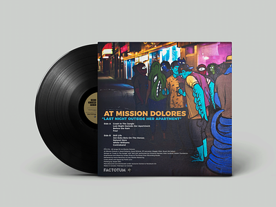 Last Night Outside Her Apartment LP Back Cover design digital art photography layout design music packaging packaging design record record cover record sleeve typography vinyl vinyl record