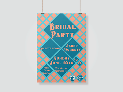 Bridal Party at Red Collar Brewing british columbia gig poster minimal design music poster poster design print print design typography vector design