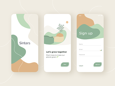 Start To Grow App app design illustration minimal mobile design ui ux