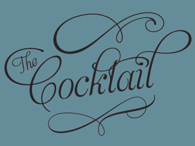 The Cocktail branding flourishes logo script typography