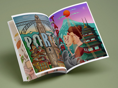 magazine illustrative type collection art artwork commercial art design editorial illustration illustrator japan japanese art magazine mockup type typography typography art