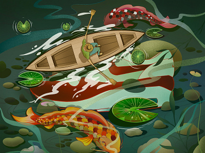 underwater mysteries final illustration art artwork color commercial art digital editorial editorial design editorial illustration illustration illustrator japan japanese art poster water