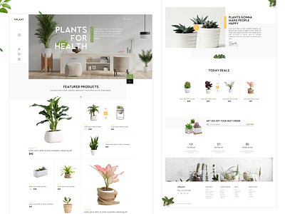 Plant Store Template clean design modern plant plant shop sketch ui ui design uiux userinterface web webdesign website website design