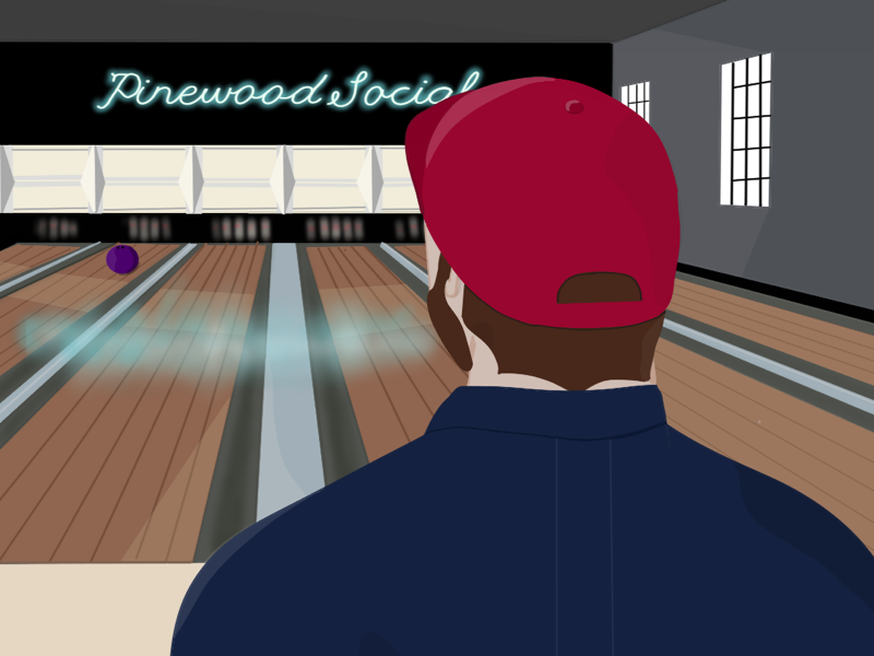 Pinewood Social//Illustration character design editorial art illustration nashville bowling