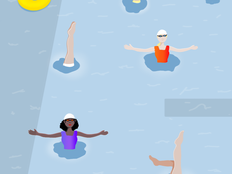 Grandmas at the Pool//Illustration clean book pool editorial illustration drawing illustration