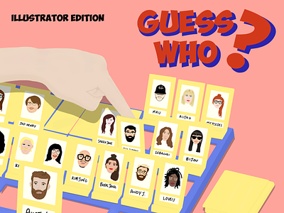 Guess Who? Illustrator Edition cards game board games guess who illustration illustrator
