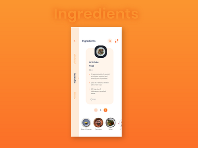 Food App Ingredients Screen Idea