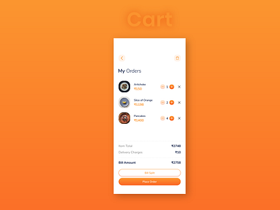 Food App Cart Screen Idea