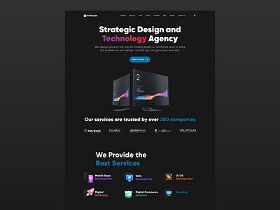 IT Company Website Design Idea app black branding clean company dark design digital marketing elegant it minimal portfolio product service typography ui ux vector web website