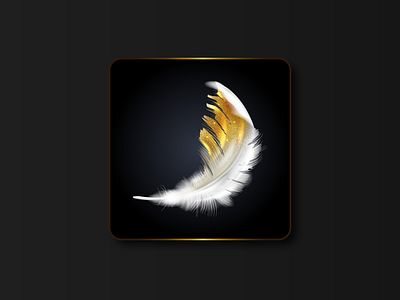 Procreate app icon clean design elegant feather getcreativewithprocreate gold golden icon illustration logo minimal procreate procreateapp vector