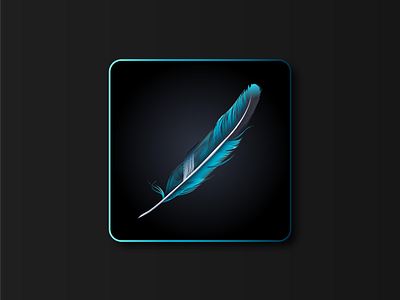 Procreate app icon design blue branding clean design elegant feather illustration logo minimal procreate procreateapp vector web