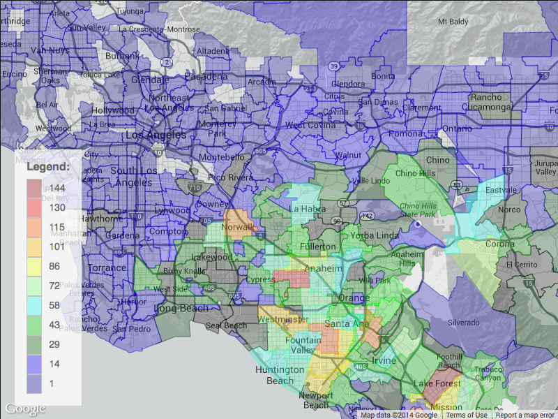 Zip Code Heat Map 