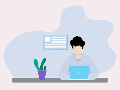 Work From Home Flat Illustration