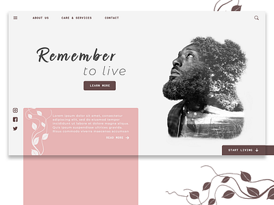 "Remember to live" Landing Page UI Design adobe illustrator adobe photoshop adobeillustrator color design figma gradient color gradients graphicdesign illustrator landing landing page landing page design landingpage minimal minimalist product design typography visual design