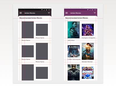 Material Design BackDrop Grid & Specs UI Design