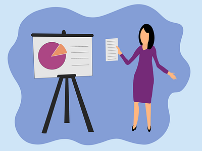 Woman giving presentation illustration adobe illustrator adobe photoshop adobeillustrator adobephotoshop art artwork design design art designer designs girl illustration illustration illustrations meeting presentation