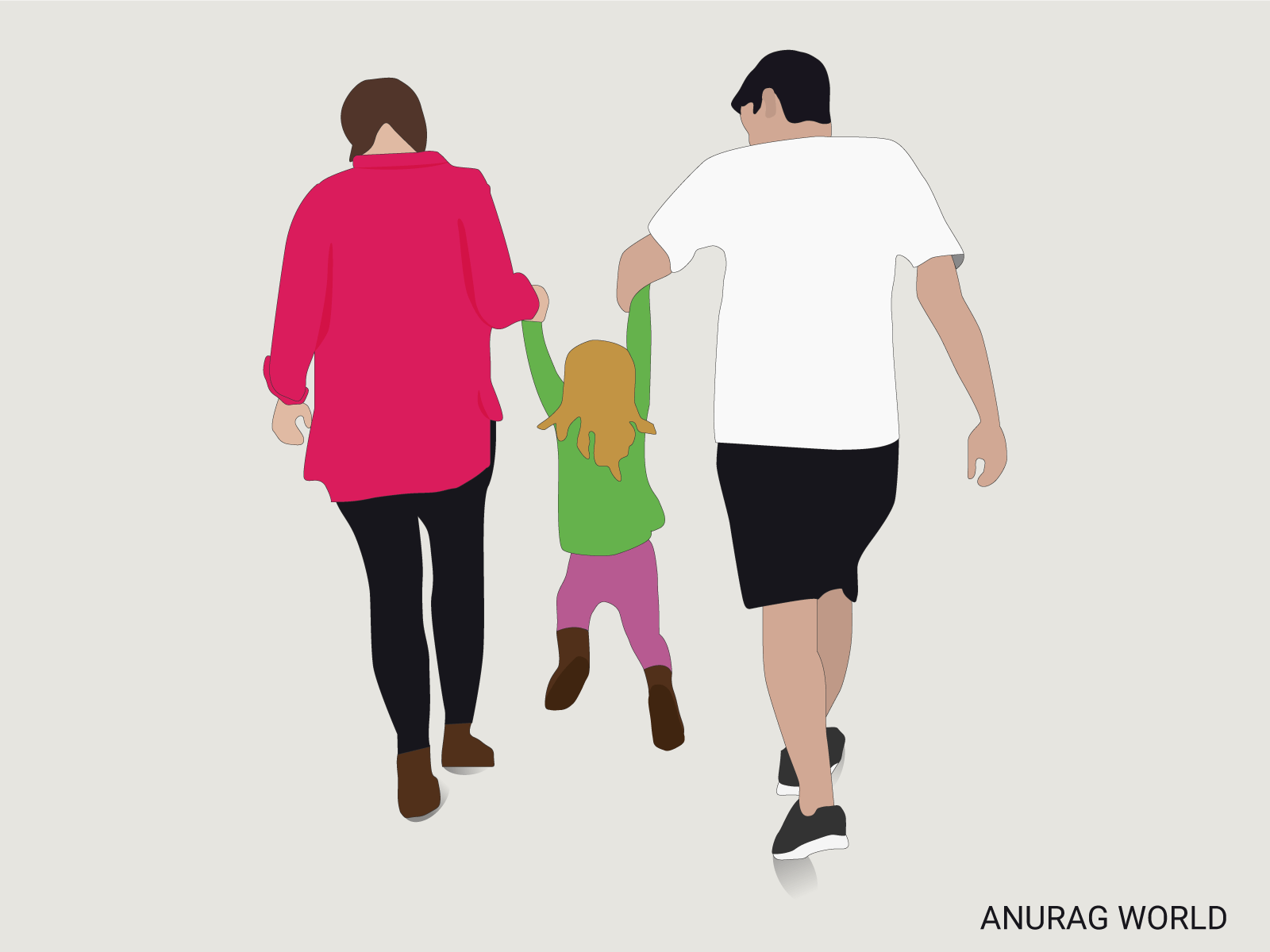 Download Happy Family Vector Illustration by Anurag World on Dribbble