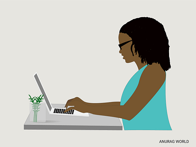 Woman working on Laptop Vector Illustration adobe illustrator adobe photoshop adobeillustrator art artwork character design flat design flat illustration flatdesign graphic design graphicdesign illustration illustrations illustrator vector vector art vector illustration vectorart vectors