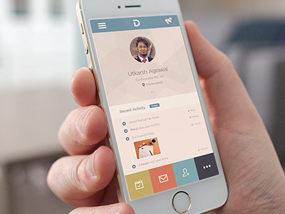 Disrupt42 - Profile Screen clean design disrupt42 flat mobile app