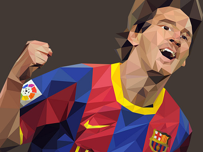 Lowpoly - Messi brown design flat illustrator low poly photoshop triangle wallpaper