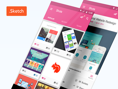 Dribbble App Material Design app download dribbble free icons interfaces pink simple sketch ui ux