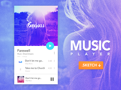 Music Player android app design icon sketch ui