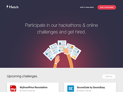 Hatch Landing Page animation clean colors design flat hatch landing page ui website