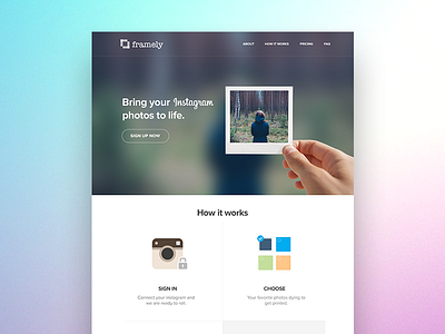 Frame.ly landing page 