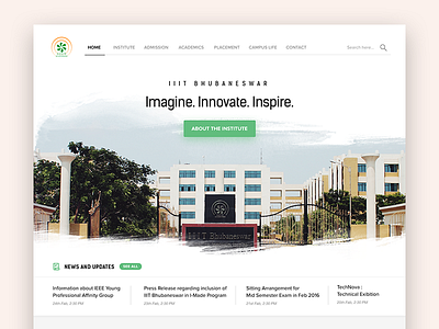 IIIT-Bh College website redesign clean flat professional redesign ui
