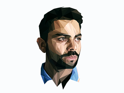 Virat Kohli colors illustration low poly portrait virat