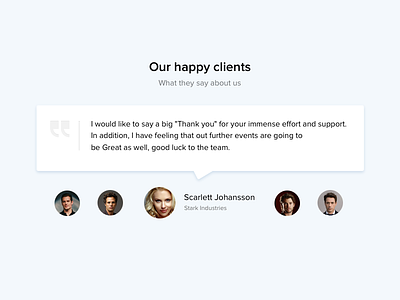 Testimonial clean flat interface testimonial ui
