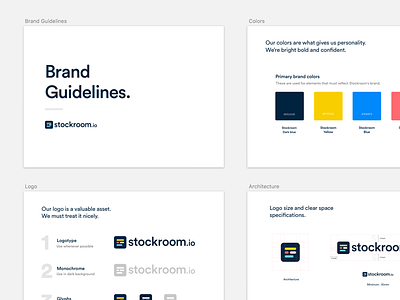 Stockroom.io Brand Guidelines brand colors design guidelines typography