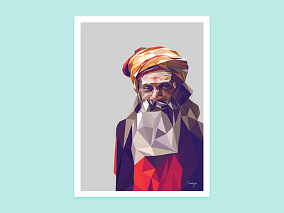 Sadhu Lowpoly portrait illustration lowpoly portrait