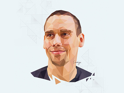 Peter Theill illustration lowpoly portrait